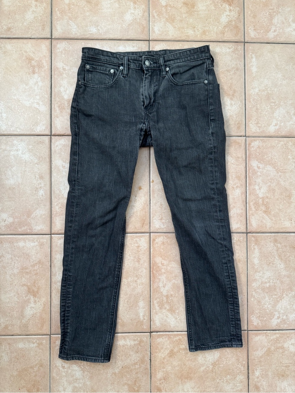 Levi's 511 Jeans 31x30 Denim Dark Wash Charcoal Black Pants Slim Straight